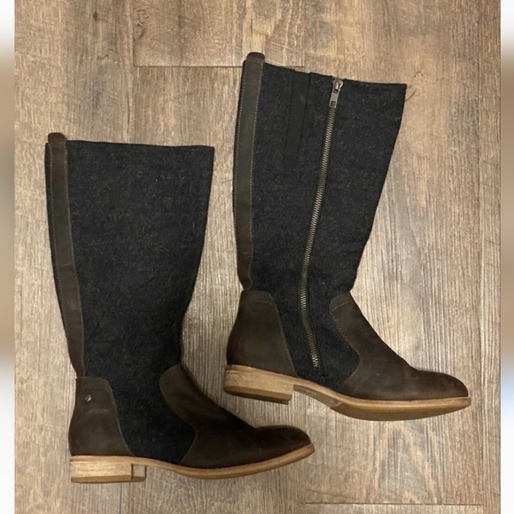CAT by Caterpillar Sabrina Wool & Leather Tall Zip Up Riding Boots sz 9 - Picture 2 of 8